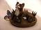 Art: SnoeShoe Kitty Cat & Butterfly in Spring Flowers by Artist Camille Meeker Turner