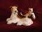 Art: WIre Fox Terrier & Orange Tabby Cat by Artist Camille Meeker Turner