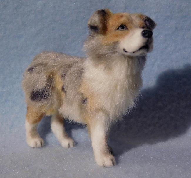 Art: Silk Furred Australian Shepherd by Artist Camille Meeker Turner