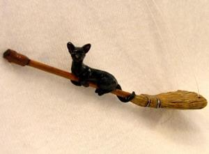 Detail Image for art Black Cat on Broomstick, Joyride!
