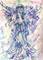 Art: Angel with Flute Print by Artist Mary Anne Carley