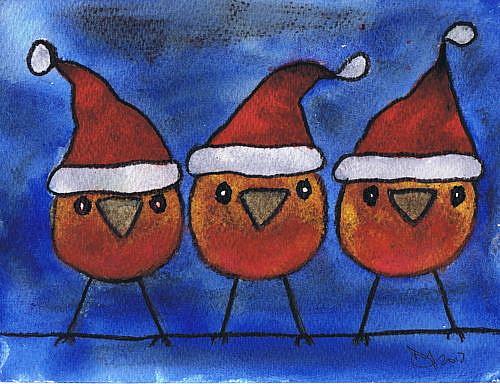 Art: ROBIN SANTAS c227 by Artist Dawn Barker