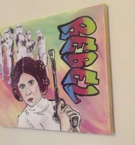 Detail Image for art Princess Leia Star Wars Rebel Original Graffiti Art