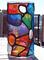 Art: Organic Octagon (Stained Glass Painted Vase) by Artist Diane G. Casey