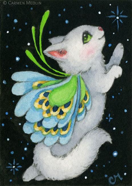 Art: Cosmic Kitten II ACEO by Artist Carmen Medlin
