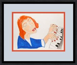 Detail Image for art Redhead playing piano