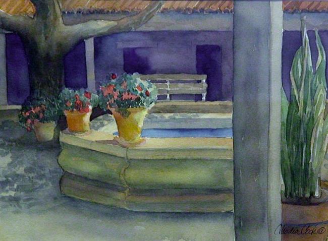 Art: Historic Courtyard by Artist Claudia Cook
