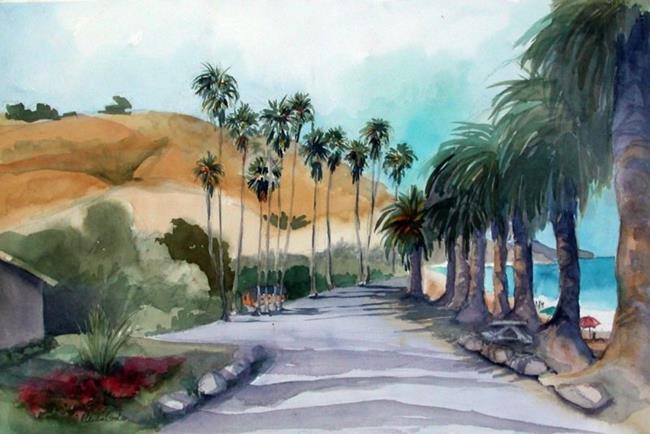 Art: Palms at Refugio Beach by Artist Claudia Cook