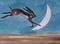 Art: AND THE HARE JUMPED OVER THE MOON h979 by Artist Dawn Barker