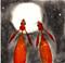 Art: MOONGAZING HARES h1511 by Artist Dawn Barker