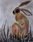 Art: HARE IN THE GRASS h1520 by Artist Dawn Barker
