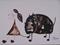 Art: WALKING THE DOG by Artist Dawn Barker