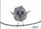 Art: BABY BIRD ON A WIRE Aceo by Artist Dawn Barker