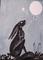 Art: MOONGAZING HARE h923 by Artist Dawn Barker