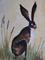 Art: HARE IN THE GRASS h937 by Artist Dawn Barker