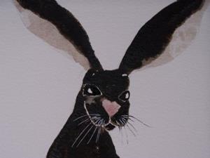 Detail Image for art WATCHING HARE h951