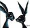 Art: TWO HARES h1041 by Artist Dawn Barker
