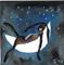 Art: THE HARE IN  THE MOON h1056 by Artist Dawn Barker