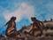 Art: TWO HARES h1090 by Artist Dawn Barker