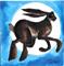Art: MOON HARE h1090 by Artist Dawn Barker