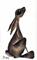 Art: BROWN HARE h1114 by Artist Dawn Barker