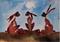 Art: THREE HARES h1130 by Artist Dawn Barker