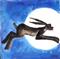 Art: HARE IN THE MOON h1158 by Artist Dawn Barker
