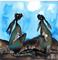 Art: TWO HARES h1194 by Artist Dawn Barker