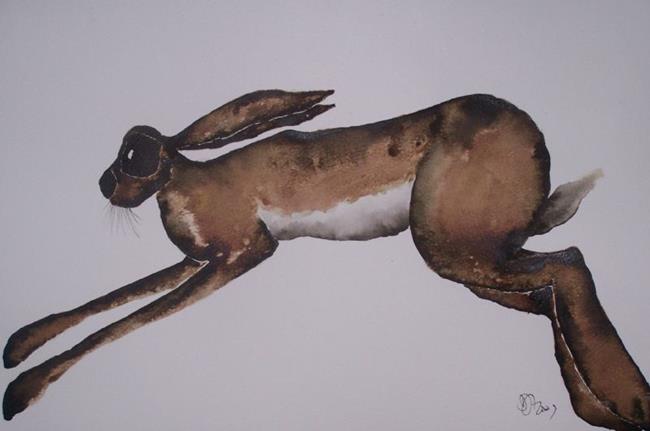 Art: BIG RUNNING HARE h1229 by Artist Dawn Barker
