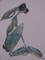 Art: METALLIC BLUE HARE h1231 by Artist Dawn Barker