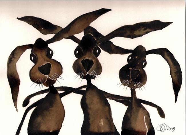 Art: THREE GUYS h1232 by Artist Dawn Barker