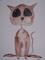 Art: BROWN CAT c134 by Artist Dawn Barker
