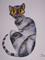 Art: STRIPY GREY CAT c138 by Artist Dawn Barker