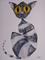 Art: STRIPY CAT c148 by Artist Dawn Barker