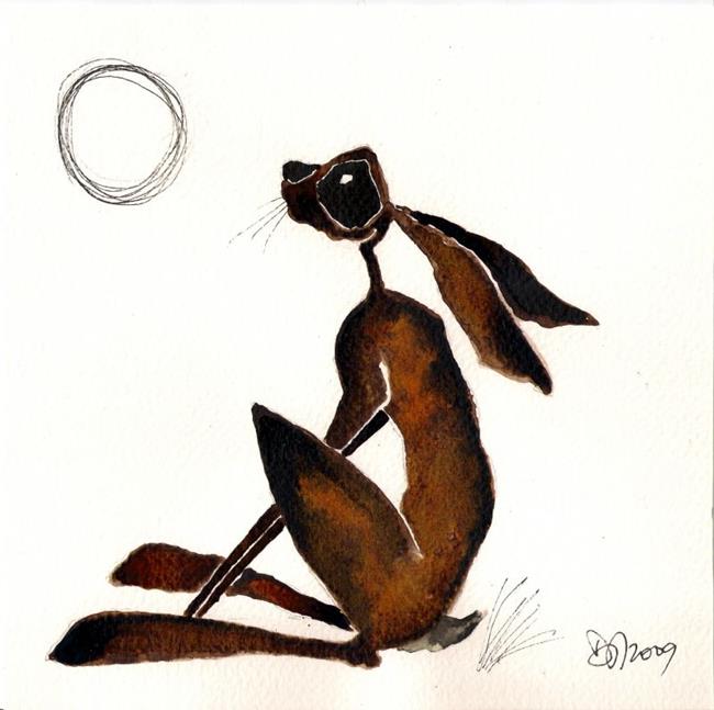 Art: MOONGAZING HARE h1304 by Artist Dawn Barker