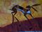 Art: HARE AT SUNDOWN h1372 by Artist Dawn Barker