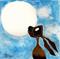 Art: MOONGAZING HARE h1380 by Artist Dawn Barker