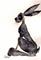 Art: GREY HARE h1469 by Artist Dawn Barker