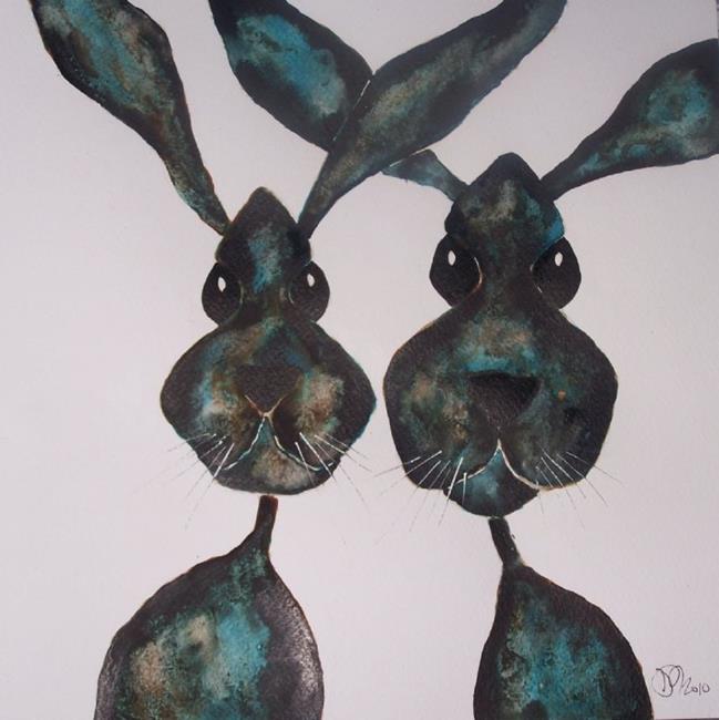 Art: MR & MRS HARE  by Artist Dawn Barker