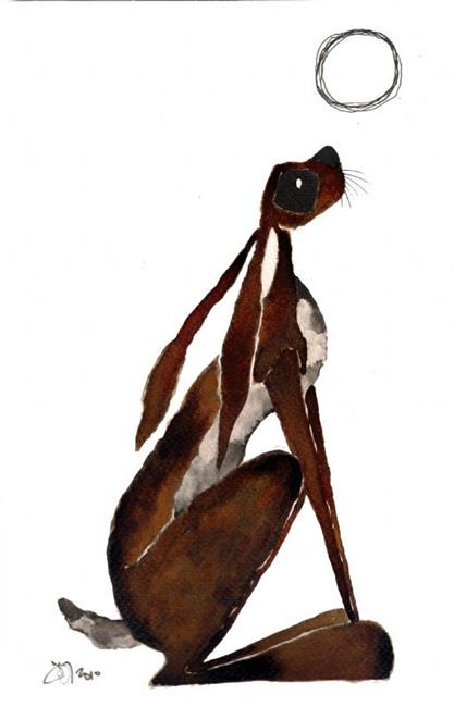 Art: MOONGAZING HARE h1503 by Artist Dawn Barker