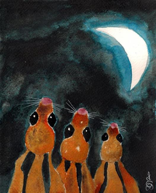 Art: HAREGAZING TRIO h1506 by Artist Dawn Barker
