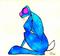 Art: BLUE HARE h1445 by Artist Dawn Barker