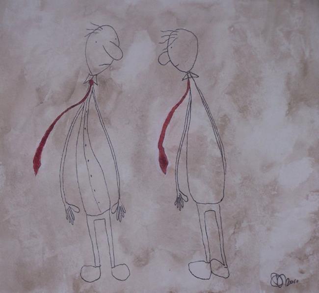 Art: TWO RED TIES by Artist Dawn Barker