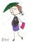 Art: WALKING IN THE RAIN by Artist Dawn Barker