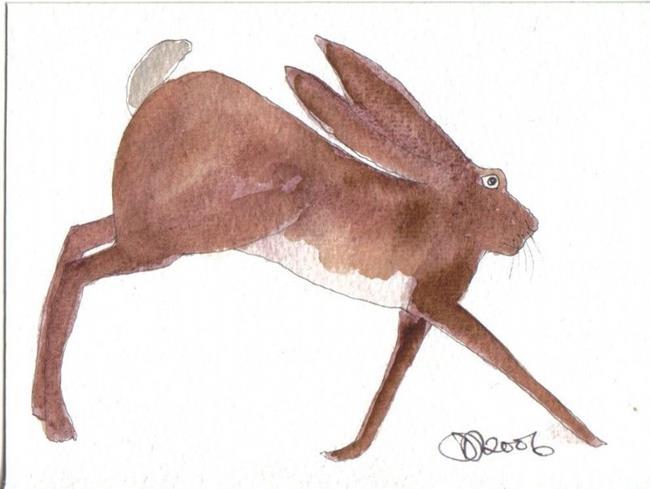 Art: LEAPING HARE by Artist Dawn Barker