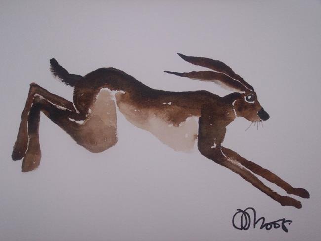 Art: LEAPING HARE h706 by Artist Dawn Barker