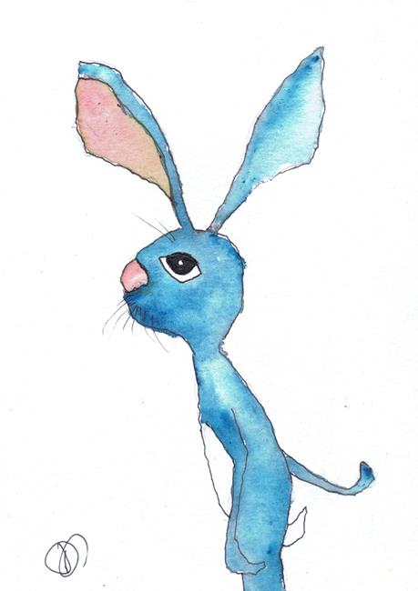 Art: BLUE HARE h3037 by Artist Dawn Barker