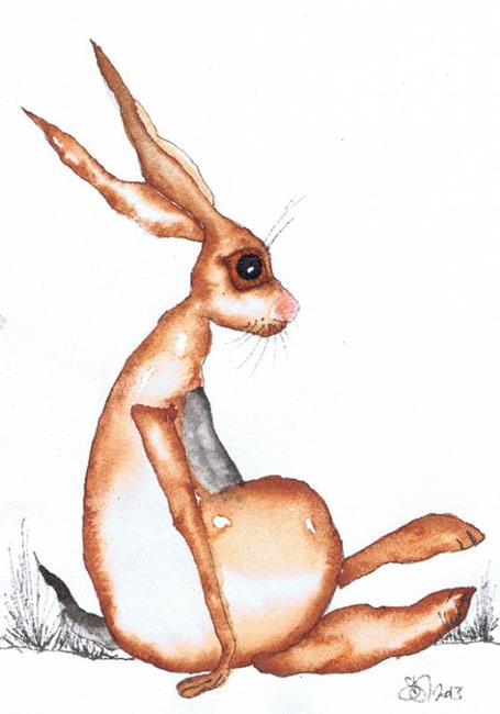 Art: RELAXING HARE h2461 by Artist Dawn Barker