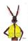 Art: HARE IN YELLOW JACKET h2581 by Artist Dawn Barker