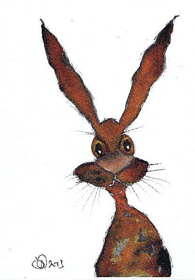 Art: CRAZY HARE h2466 by Artist Dawn Barker